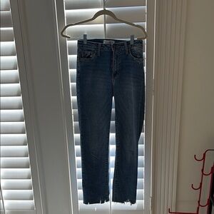 Just Black Denim Light Wash Cropped Distressed Ankle Jeans